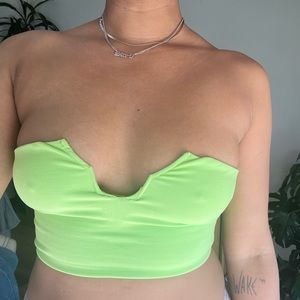 Neon green free people tube top